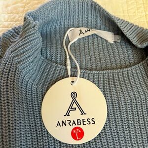 Anrabess short sleeve mock neck spring sweater